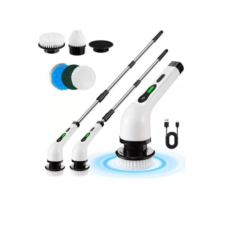 GENERICO - Cepillo Limpiador Electrico Retractil Inalambrico 7 En 1 Color Blanco