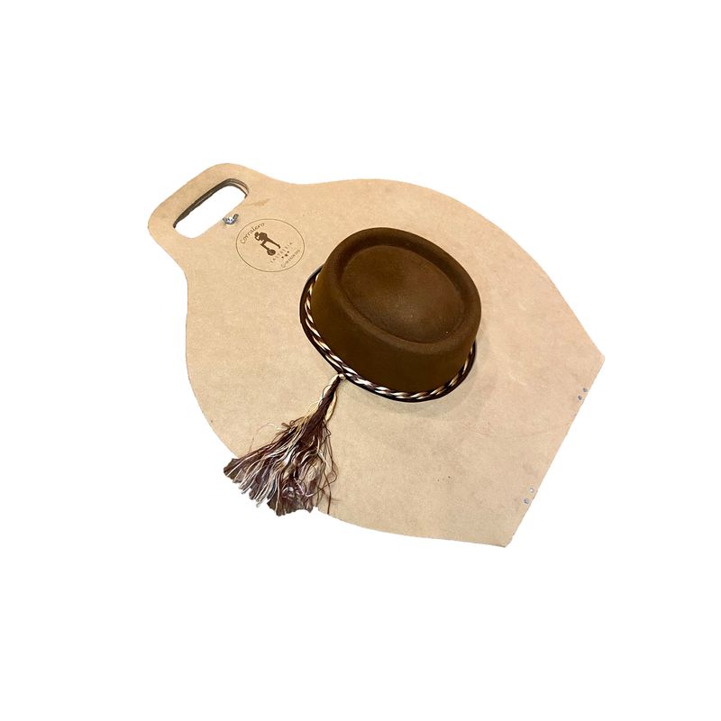CORRALERO SASTRERIA - Sombrero de Paño Café Huaso Tradicional Chileno 2040 + Porta Sombrero