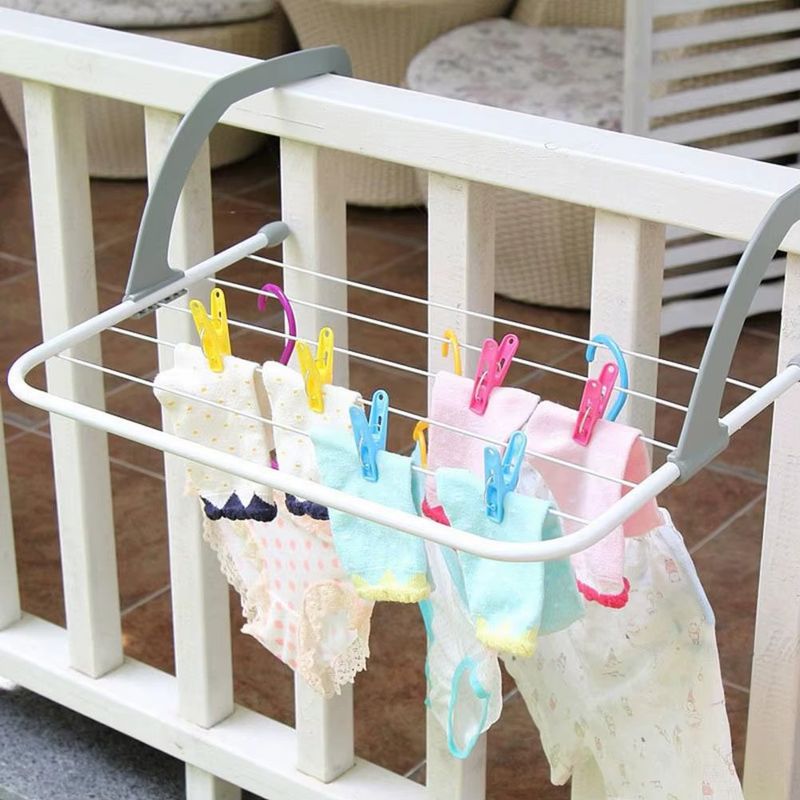GENERICO - TENDEDERO PLEGABLE DE ACERO INOXIDABLE PARA BALCON VENTANA RADIADOR