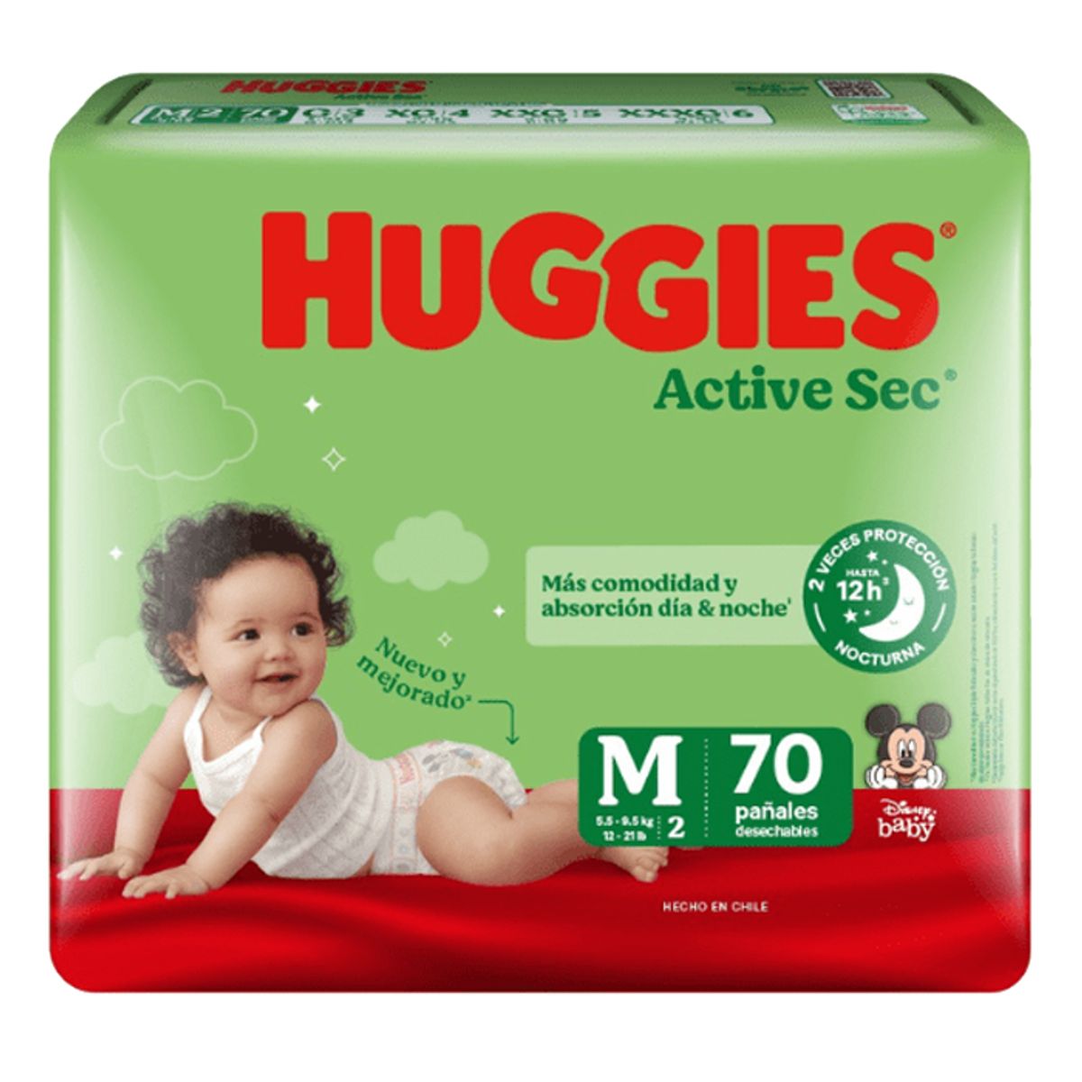 HUGGIES - Pañal Huggies Active Sec M 70