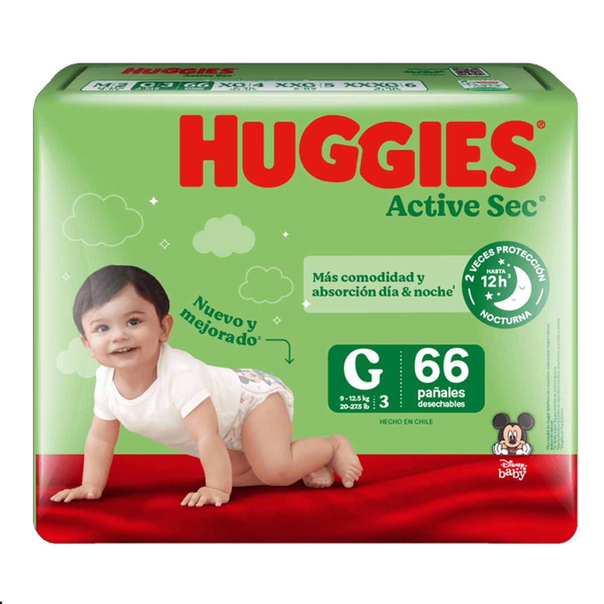 HUGGIES - Pañal Huggies Active Sec G 66