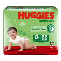HUGGIES - Pañal Active Sec G 66