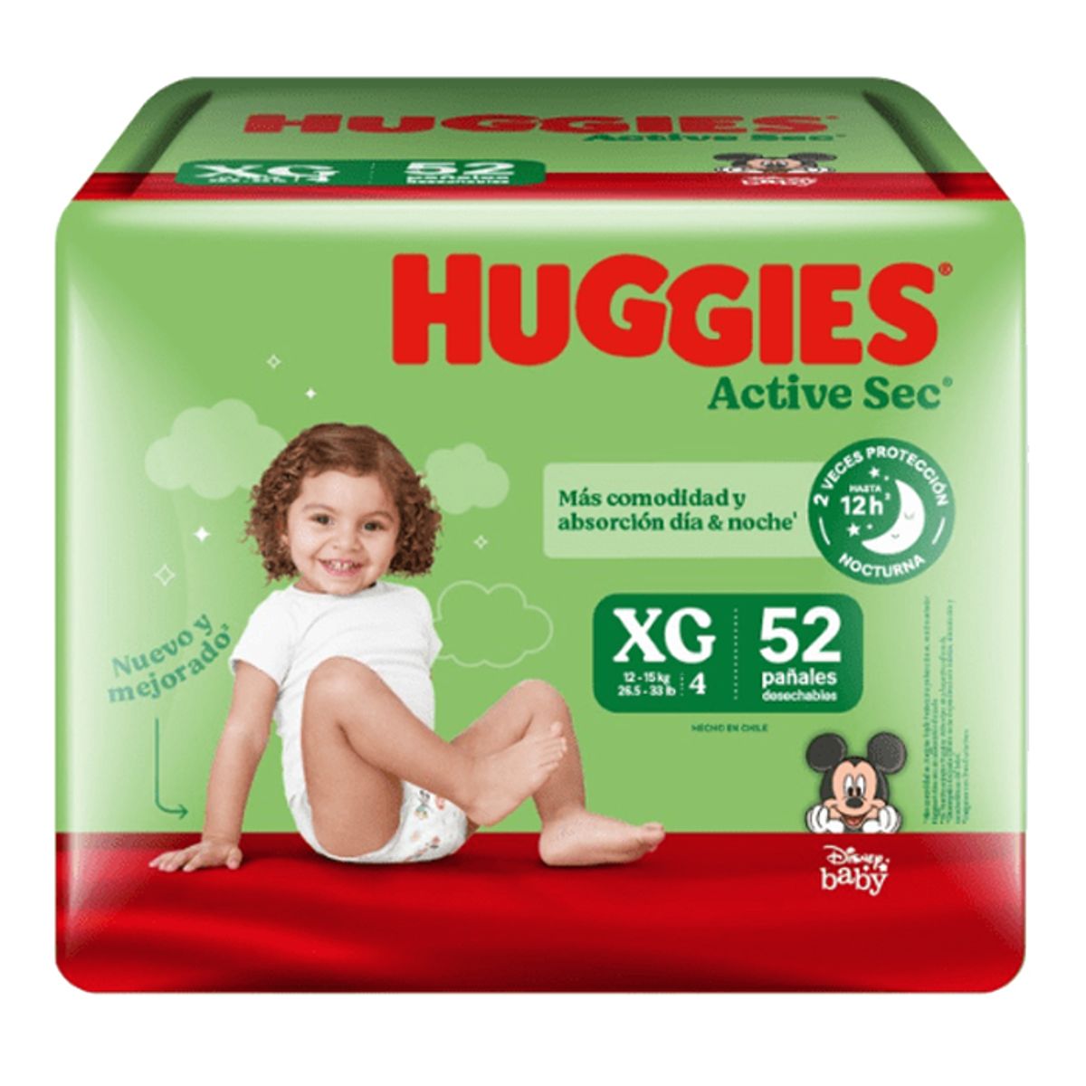 HUGGIES - Pañal Huggies Active Sec XG 52