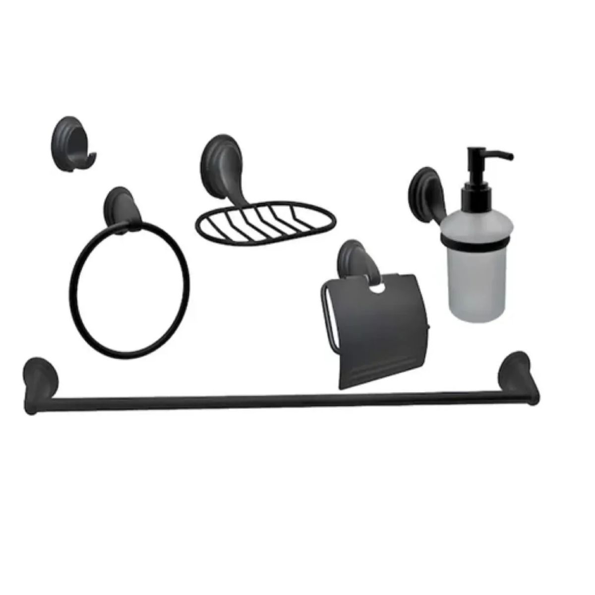 TAUMM - Accesorios De Baño 6 Piezas Kit Moderno Notte Täumm Negro
