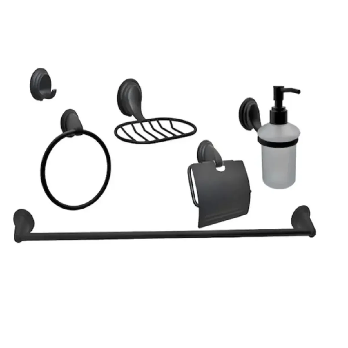 TAUMM - Accesorios De Baño 6 Piezas Kit Moderno Notte Täumm Negro