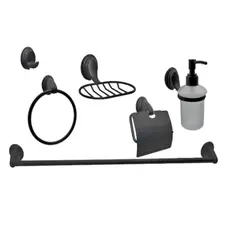 TAUMM - Accesorios De Baño 6 Piezas Kit Moderno Notte Täumm Negro