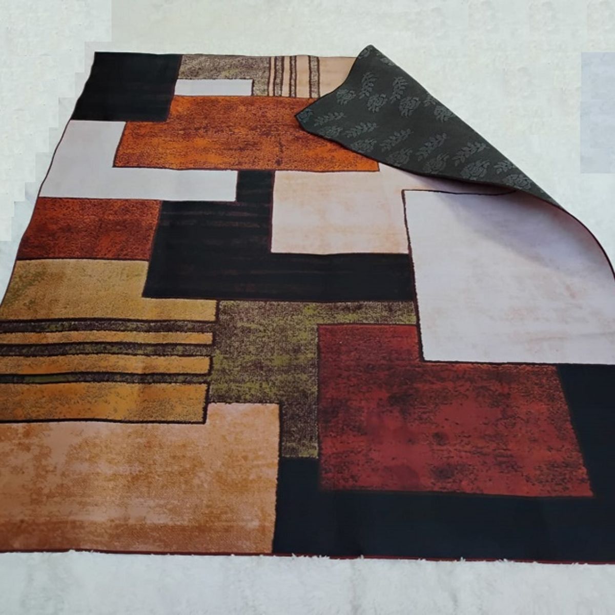 GENERICO - ALFOMBRA TETRIS MARRON 200X240 DELGADA  ANTIDESLIZANTE WYM
