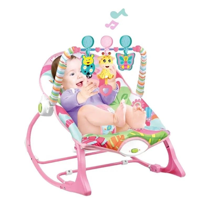 JAGIMA - Silla Bebé Mecedora Vibradora Crece Conmigo Color Rosa