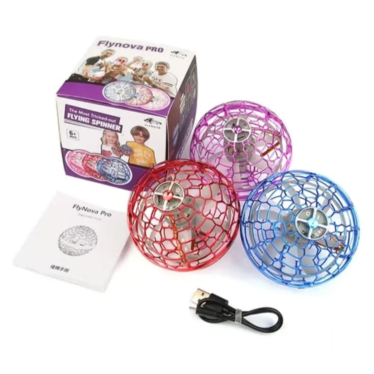 GENERICO - Dron Juguete Bola Voladora con Luz RGB