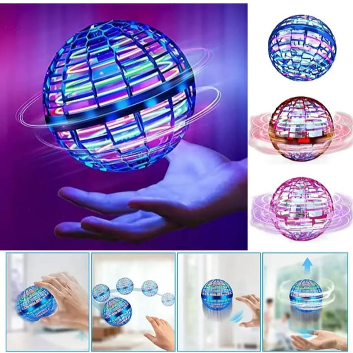 GENERICO - Dron Juguete Bola Voladora con Luz RGB