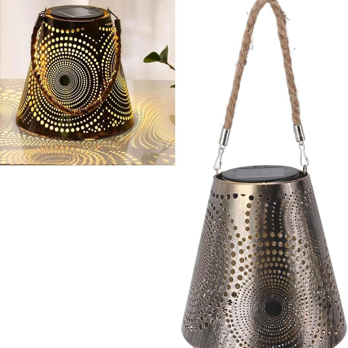 GENERICO - Lampara Solar Colgante Para Exterior