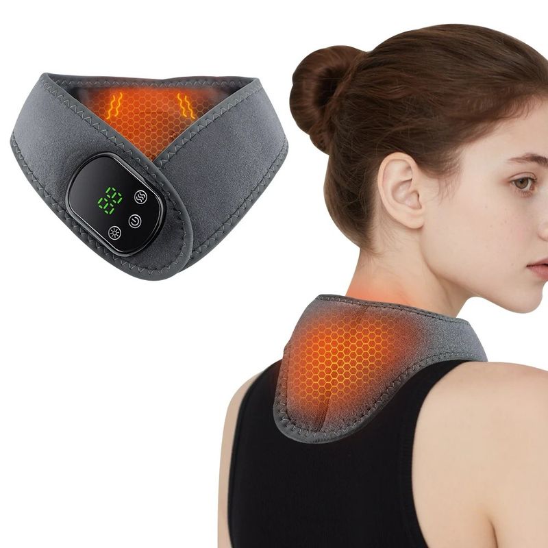 GENERICO - Masajeador Térmico De Cuello 2 en 1 Vibración y Terapia Calor