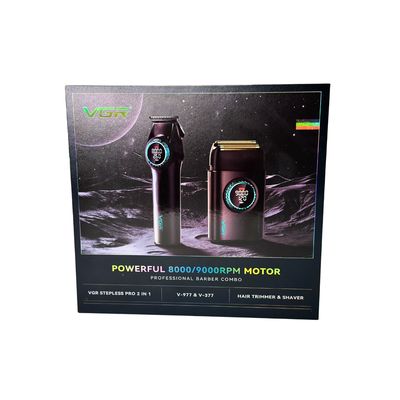 Imagen 2 del producto Combo Barbería Profesional Trimmer V-977 + Shaver V-377 Negro
