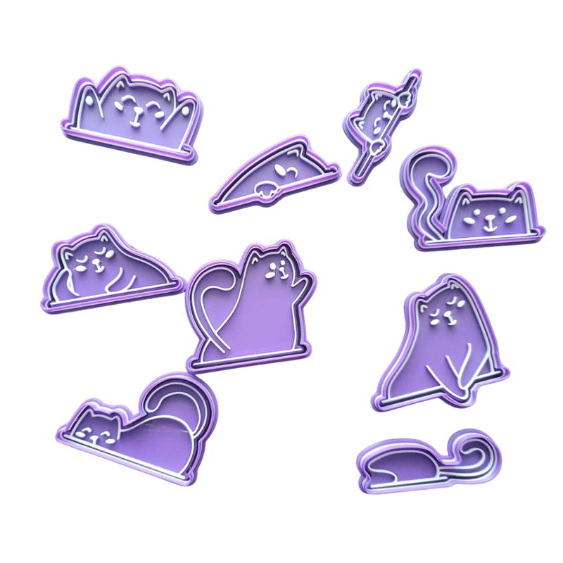 GENERICO - Set 9 Cortadores De Galletas De Gatos Lindos 8 Cm modelo #3