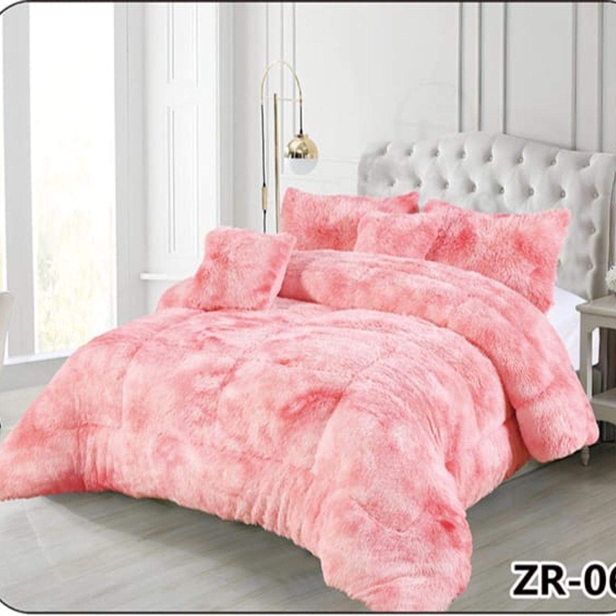 GENERICO - Cobertor de invierno Peludo con Chiporro 2 Plazas - Rosa Jaspeado