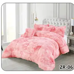 GENERICO - Cobertor de invierno Peludo con Chiporro 2 Plazas - Rosa Jaspeado