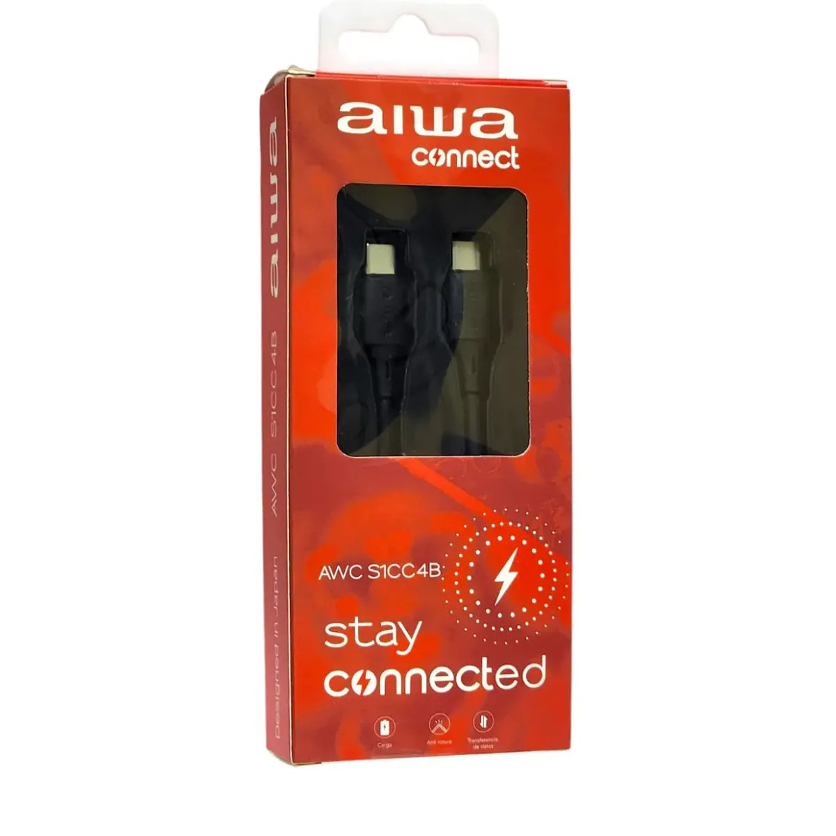 AIWA - Cable Aiwa USB Tipo-C a Tipo-C 1.2 Metros  Carga Rápida 60W