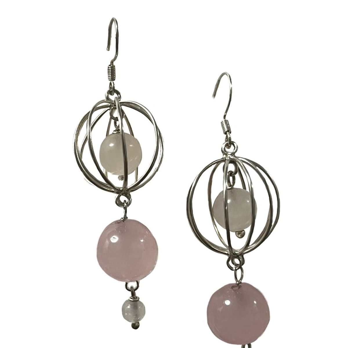 TAETHAI - Aros plata 925 con Cuarzo rosa