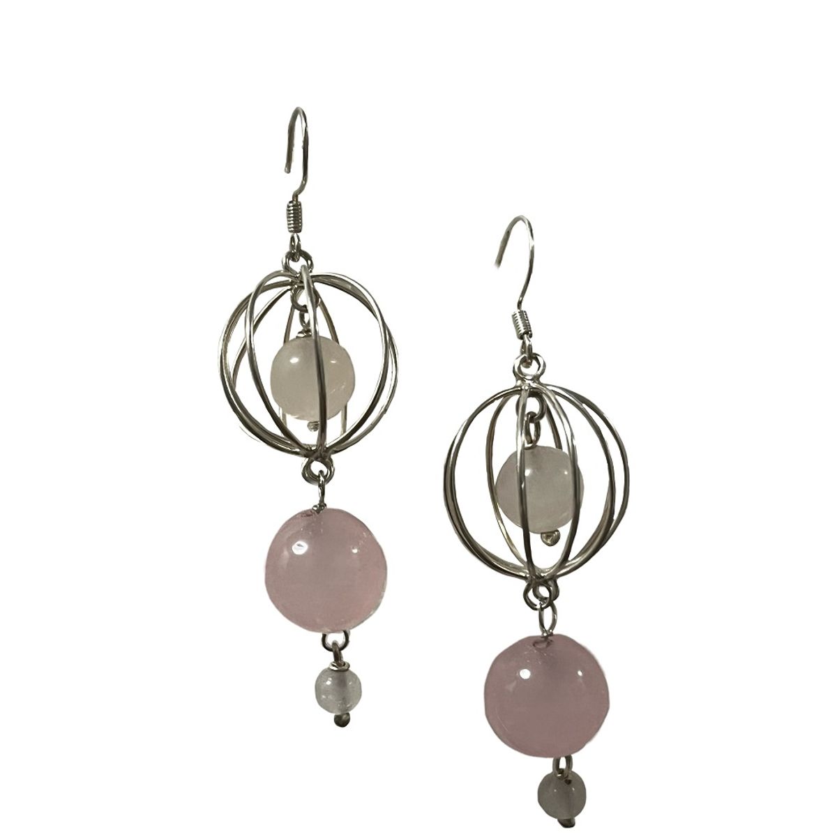 TAETHAI - Aros plata 925 con Cuarzo rosa