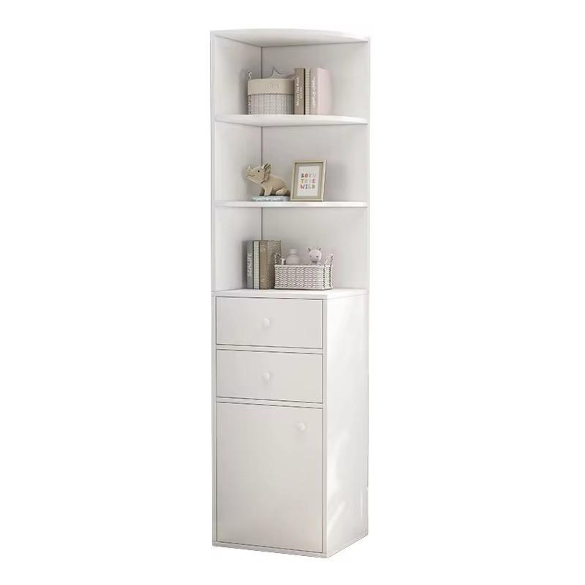 ACTUAL - Mueble Esquinero Multifuncional Con Repisas Estante Cajones 180X40X40