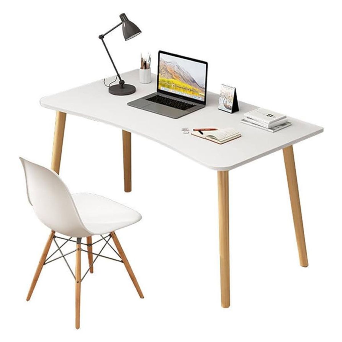 ACTUAL - Escritorio Minimalista Funcional Blanco 100x50x72 Diseño Elegante