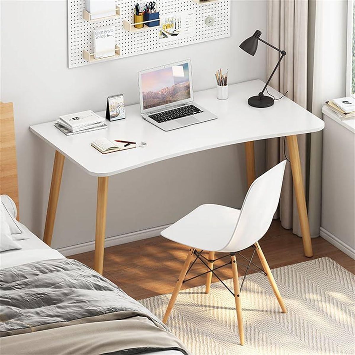 ACTUAL - Escritorio Minimalista Funcional Blanco 100x50x72 Diseño Elegante