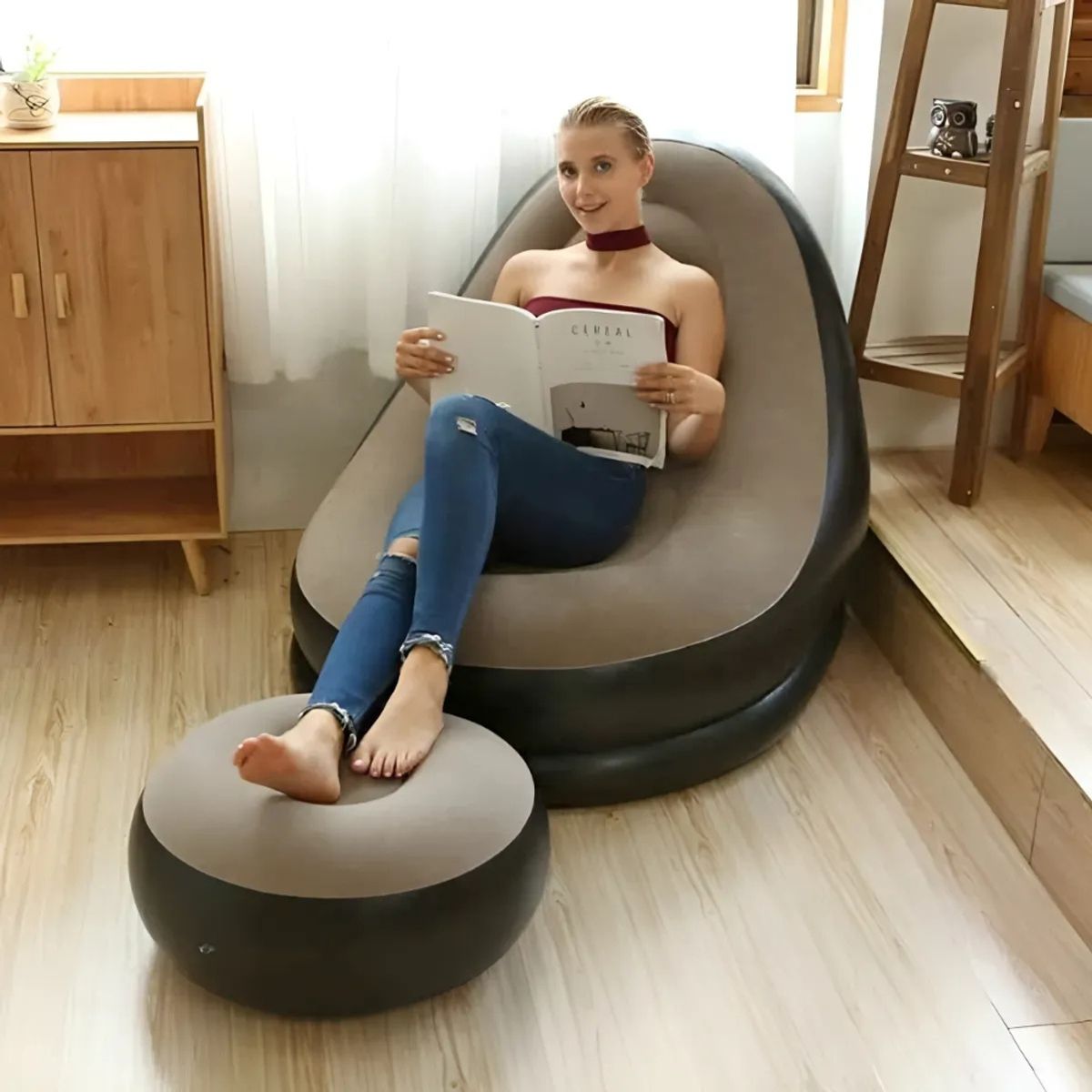 MOVI - Sofá Sillón Inflable Posa Pies