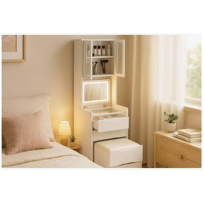 Imagen 2 del producto Tocador Lujo Espejo Tipo Velador Con Taburete Con Luz 160cm