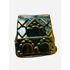 TAROT CHURRUCA OFICIAL - Adorno casita pequeña de yeso para decoración óxido metalico