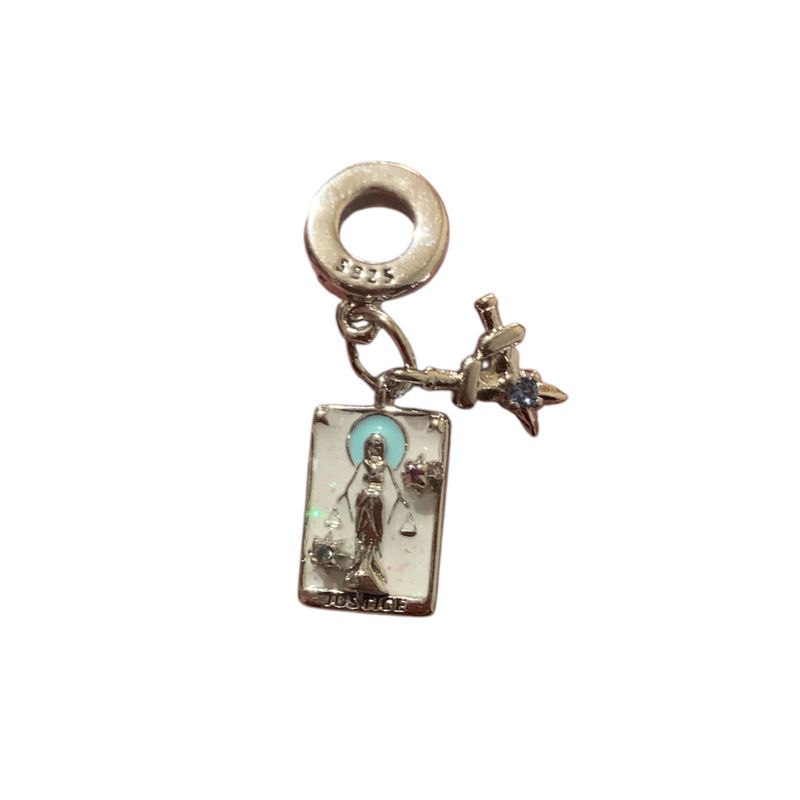 TAROT CHURRUCA OFICIAL - Dije para colgar en pulsera o cadenita o collar modelo JUSTICIA libra