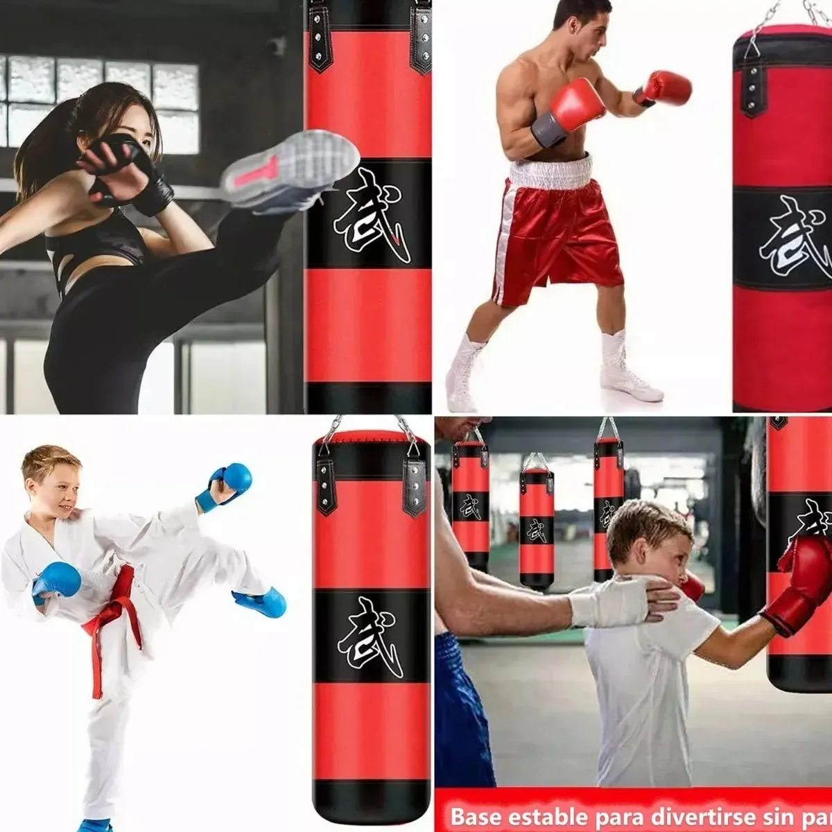 EVERSO - Bolsa Saco De Boxeo ProfesionalPremium Con Guantes noGuantes