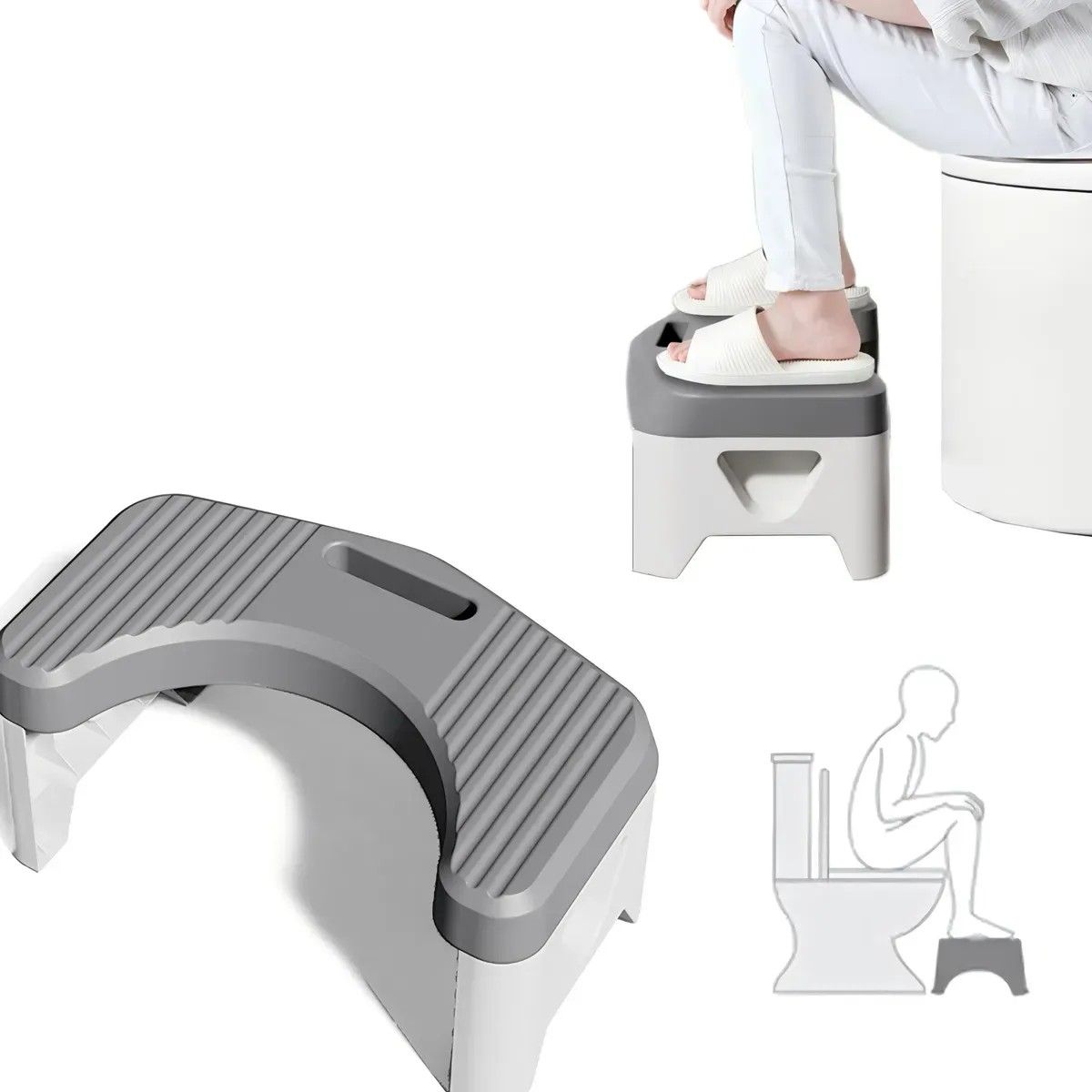 KUANGYE - Taburete De Inodoro Portátil Taburete De Baño Antideslizante