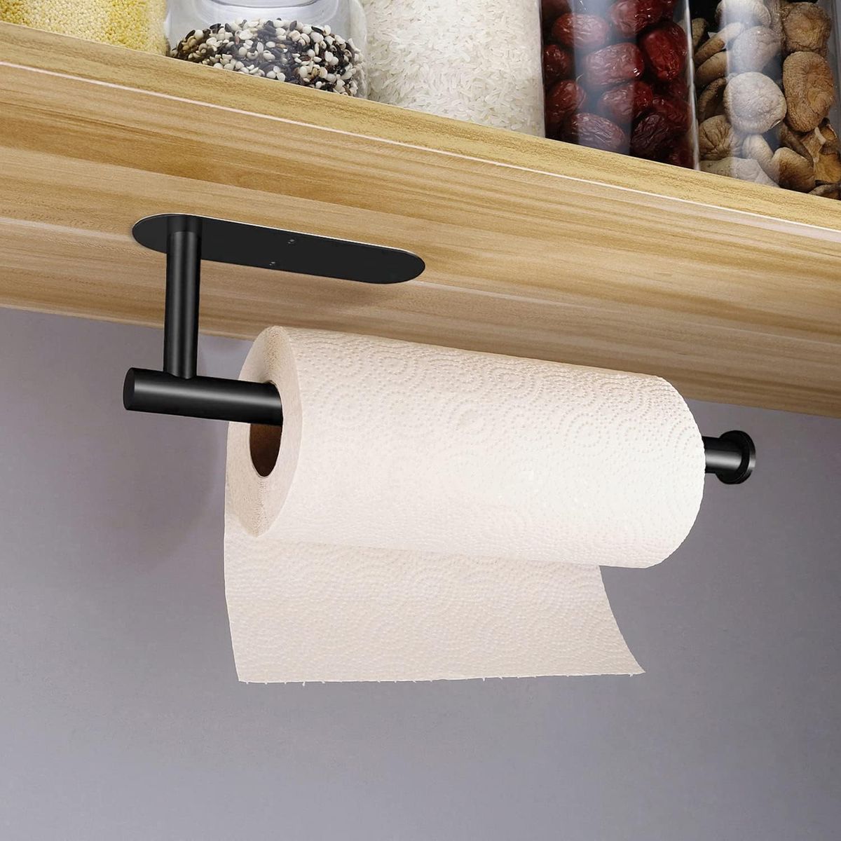 GENERICO - Portarrollos De Papel De Acero Inoxidable Para Cocina Baño-Negro