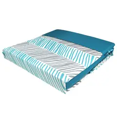 DORAL - Sábanas Aterciopelada Composé Líneas Azul Petróleo y Gris