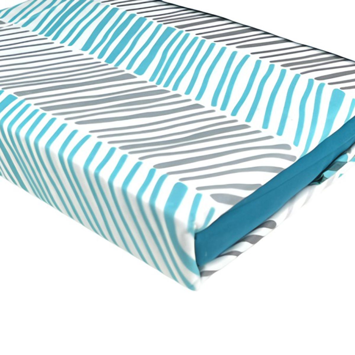 DORAL - Sábanas Aterciopelada Composé Líneas Azul Petróleo y Gris