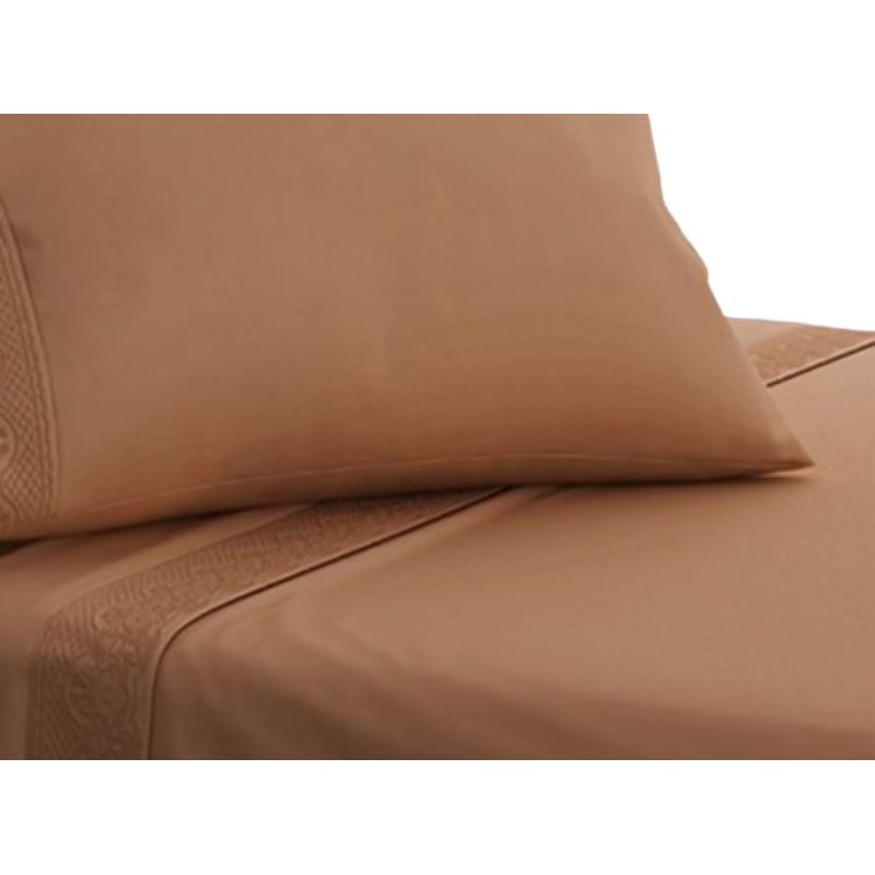 DORAL - Sábanas Microfibra Broderie Santorini  Terracota Dormitorio