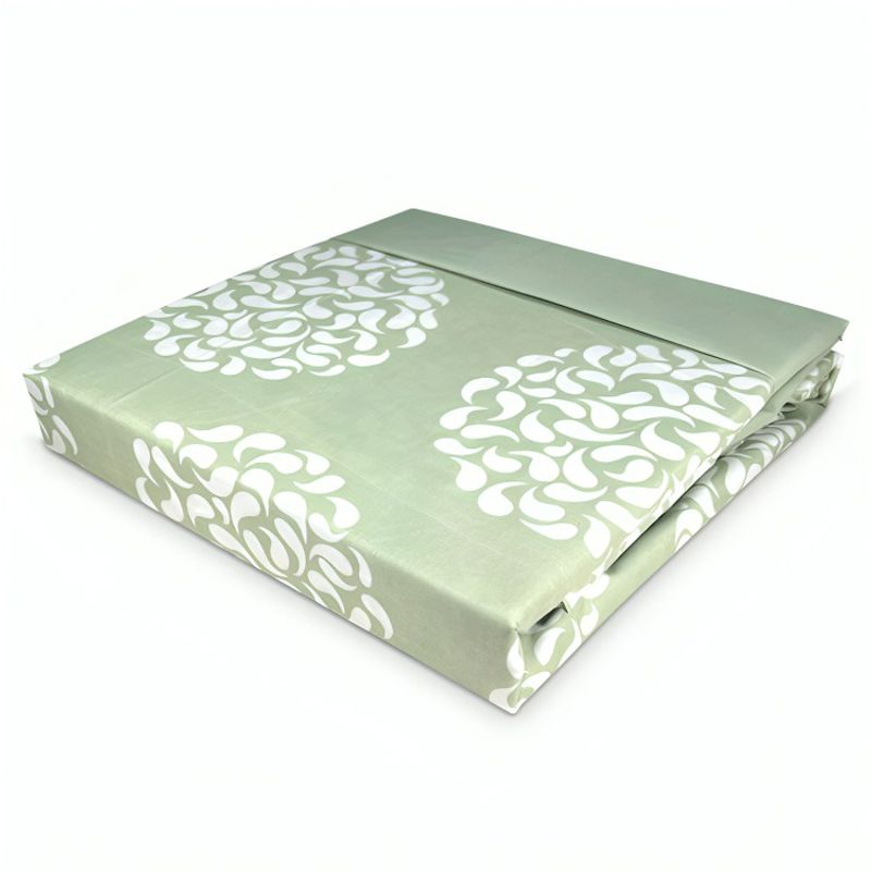DORAL - Sábanas Aterciopelada Composé  Círculos Blanco Verde Dormitorio