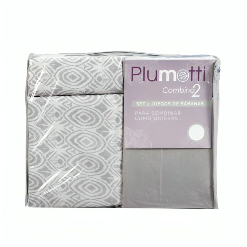 MASHINI - Set 2 Sábanas 2 Plazas Plumetti Zaria Dormitorio