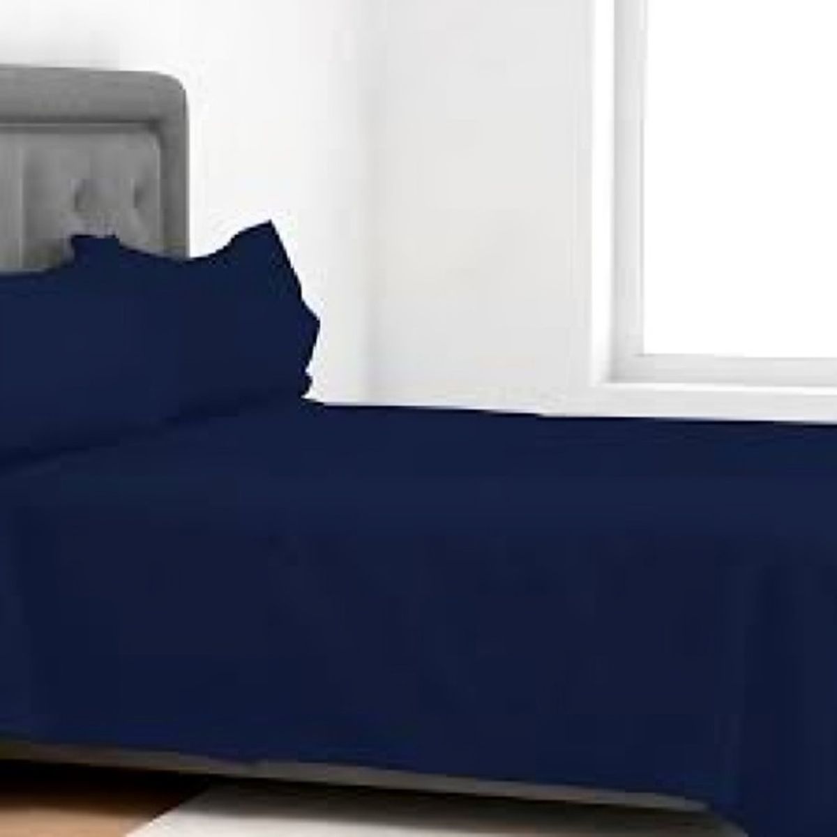 ZAHR - Juego de Sábanas Marina Lisa zul Marino