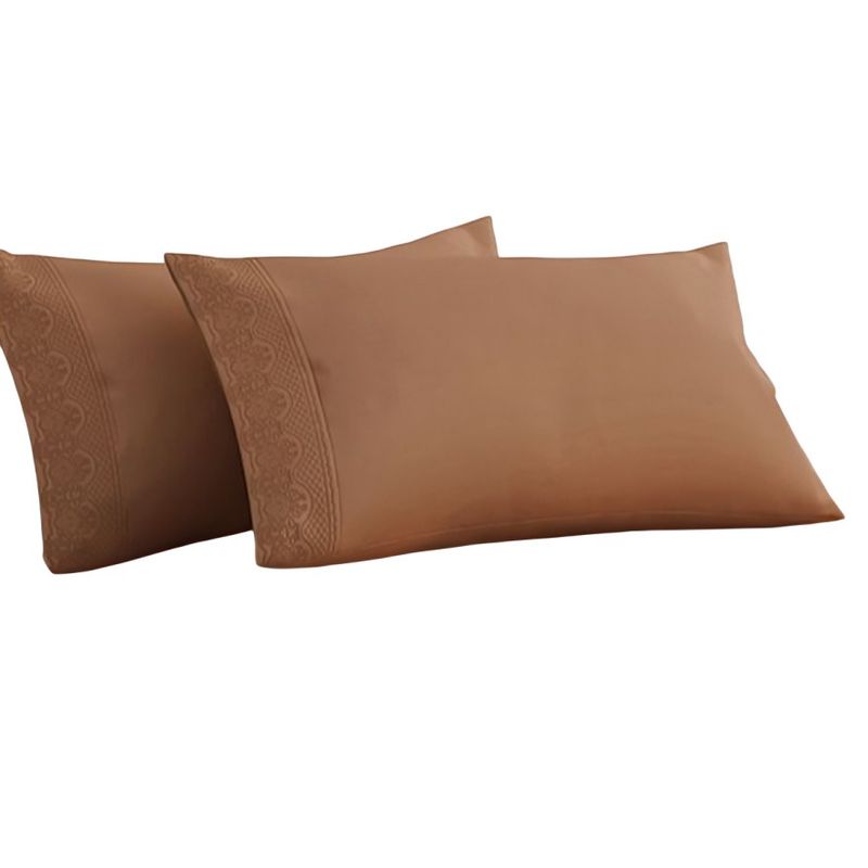 DORAL - Sábanas Microfibra Broderie Santorini Terracota