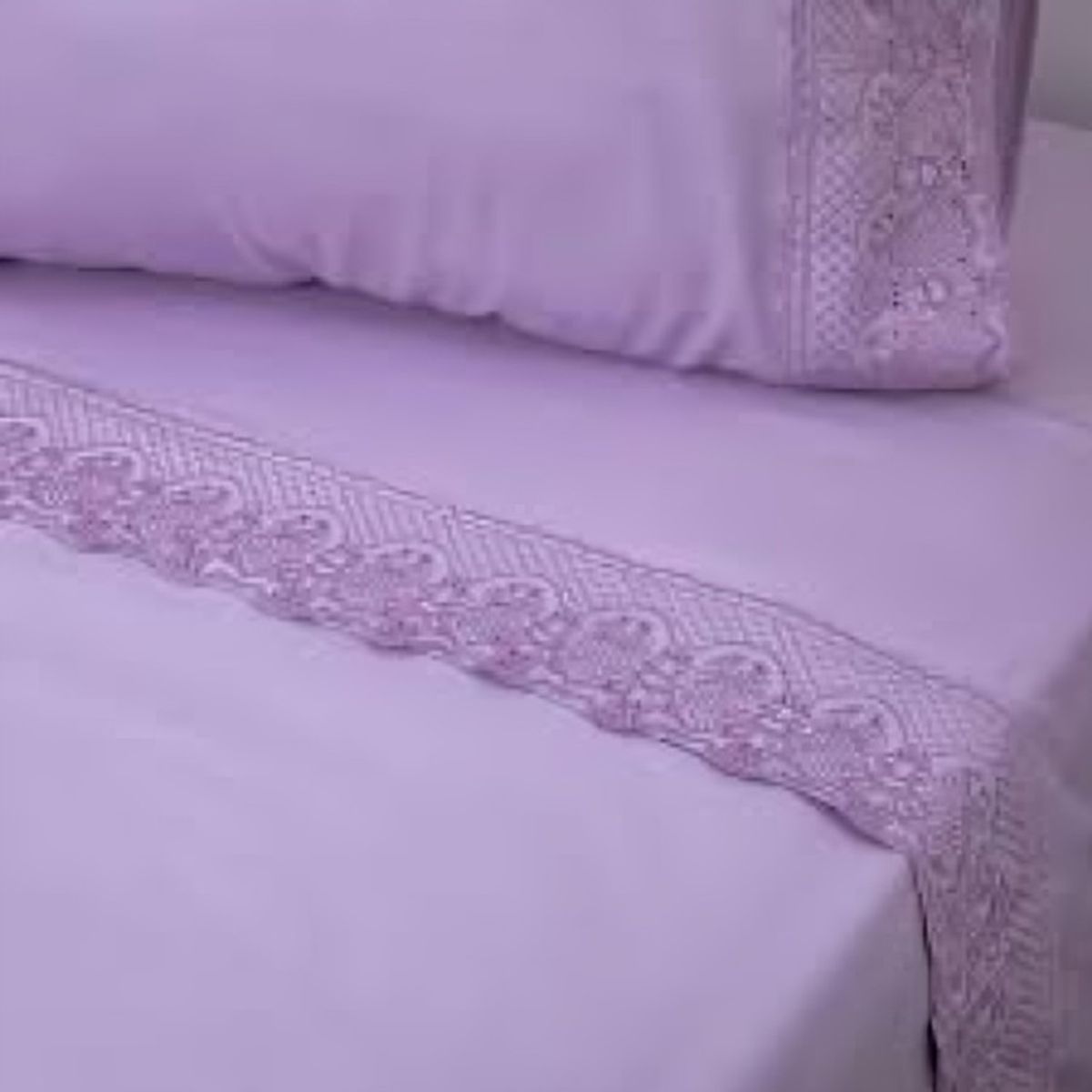 DORAL - Sábanas Microfibra Broderie Santorini  Lila