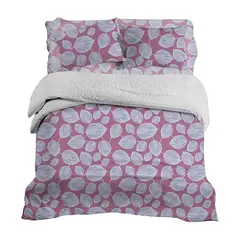 DORAL - Plumón Sherpa + Sábana Microfibra de Hoja Morada