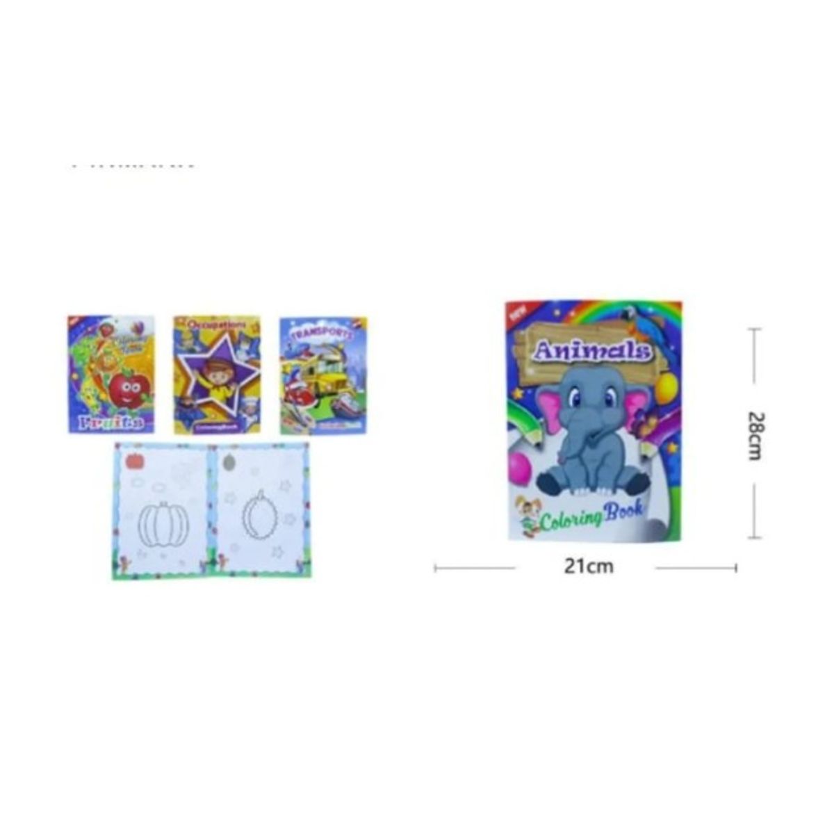 GENERICO - Libro Cuaderno Para Colorear Infantil 28 x 21 Cm