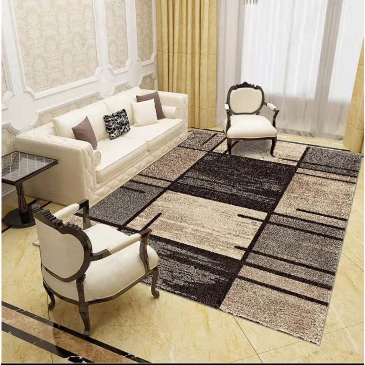 GENERICO - ALFOMBRA ELEGANTE CAFES CUADRO 160X200 PARA LIVING WYM
