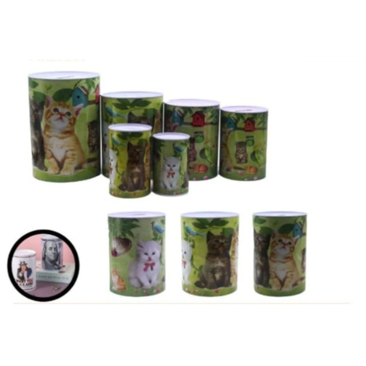 GENERICO - Set Alcancias Infantiles Diseño De Perros Y Gatos