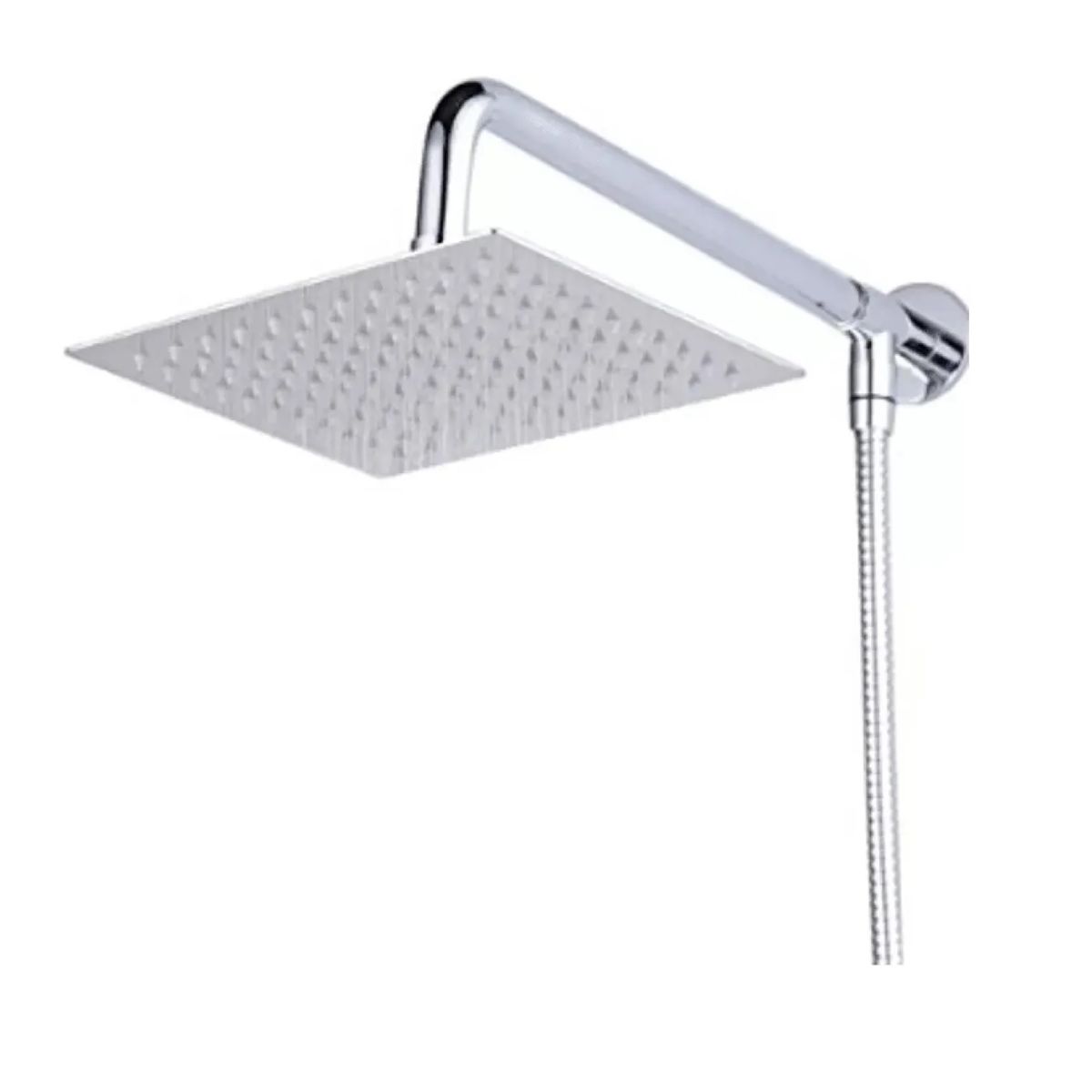 TAUMM - Plato Ducha Cuadrado + Brazo Para Flexible + Flexible 1.85 M
