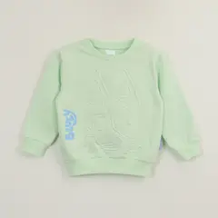 BLUEY - Poleron Cerrado Niña Relieve Emboss Verde