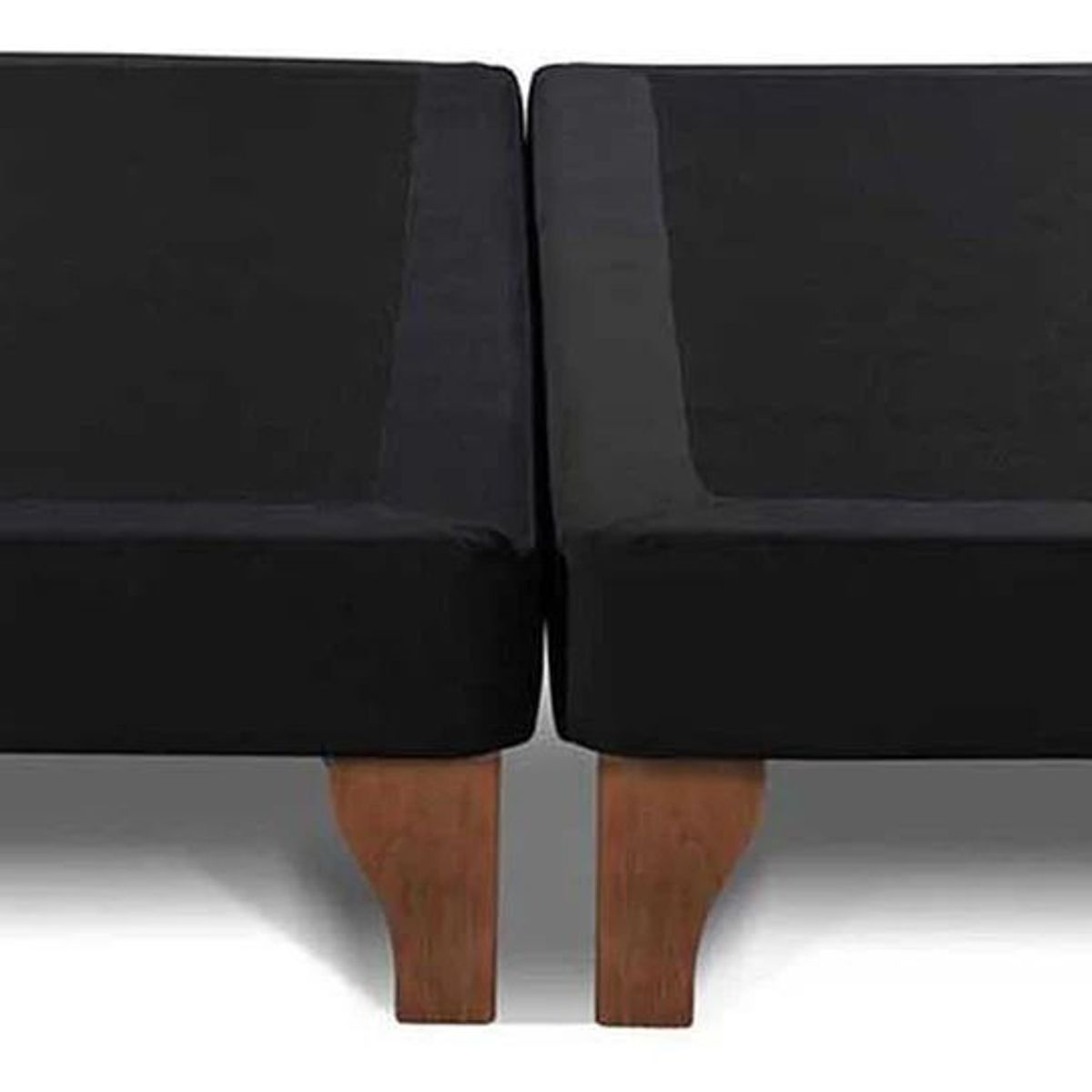 GENERICO - Base Dividida Camas 2 Plazas Dividida Negro felpa 200x150 cm