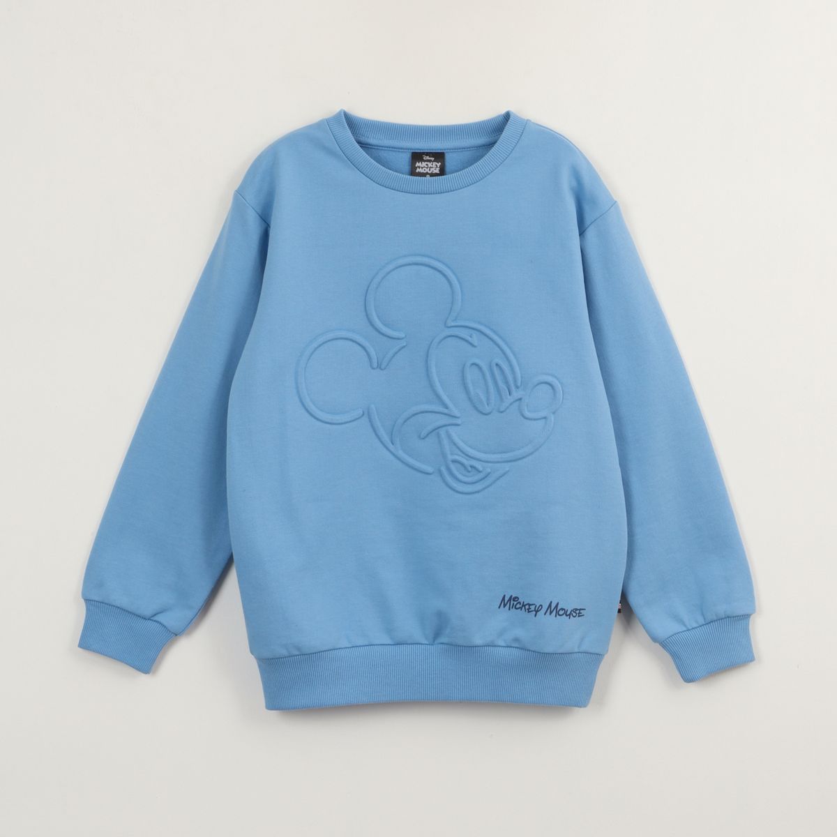 DISNEY - Poleron Cerrado Niño Mickey Relieve Emboss Azul Disney