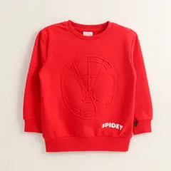 MARVEL - Poleron Cerrado Niño Spidey Relieve Emboss Rojo